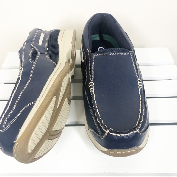 DR SCHOLLS blue leather slip on boat moccasins SHOES Size men’s 11 euc - Picture 6 of 12